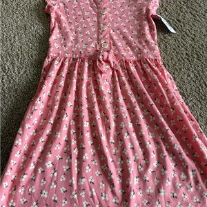 Carter's Pink Floral Button-Front Knit Dress